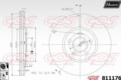 Maxtech 811176.6060 - Kočioni disk www.molydon.hr