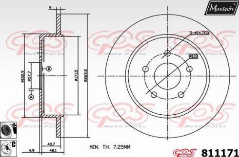 Maxtech 811171.6060 - Kočioni disk www.molydon.hr