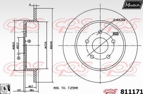 Maxtech 811171.0080 - Kočioni disk www.molydon.hr