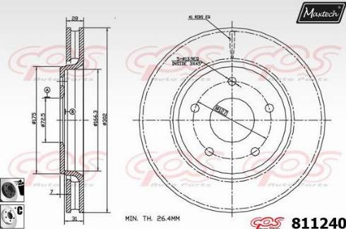 Maxtech 811240.6060 - Kočioni disk www.molydon.hr