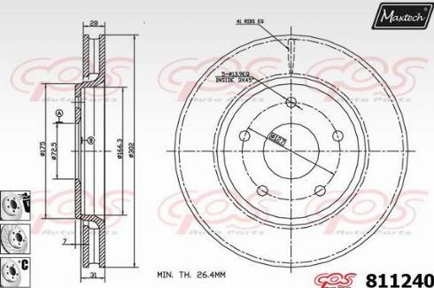 Maxtech 811240.6880 - Kočioni disk www.molydon.hr