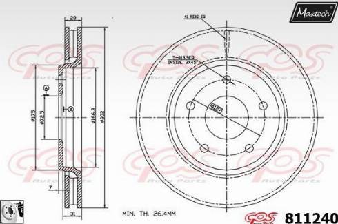 Maxtech 811240.0080 - Kočioni disk www.molydon.hr