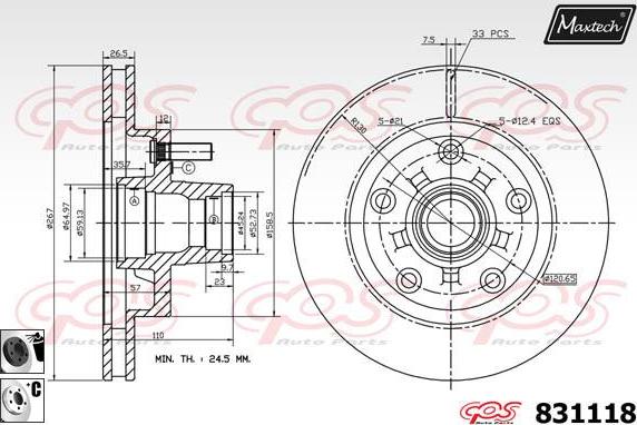 Maxtech 811209 - Kočioni disk www.molydon.hr