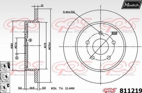 Maxtech 811219.6980 - Kočioni disk www.molydon.hr