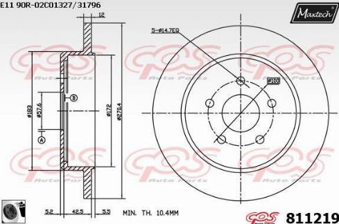 Maxtech 811219.0060 - Kočioni disk www.molydon.hr