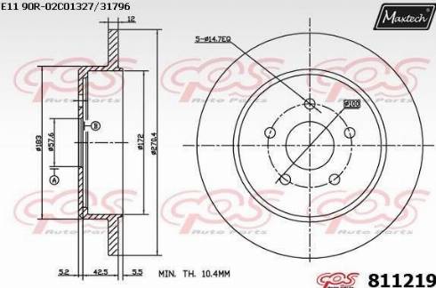 Maxtech 811219.0000 - Kočioni disk www.molydon.hr