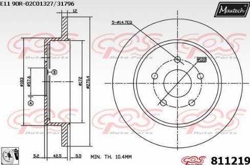 Maxtech 811219.0080 - Kočioni disk www.molydon.hr