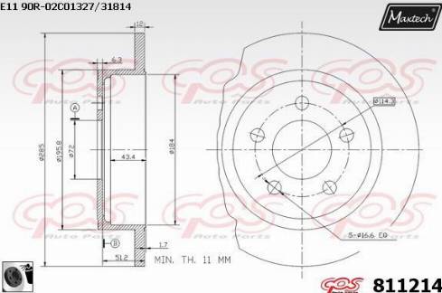 Maxtech 811214.0060 - Kočioni disk www.molydon.hr