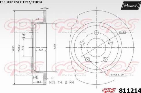 Maxtech 811214.0000 - Kočioni disk www.molydon.hr