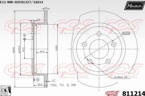 Maxtech 811214.0080 - Kočioni disk www.molydon.hr