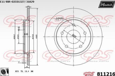 Maxtech 811216.0060 - Kočioni disk www.molydon.hr