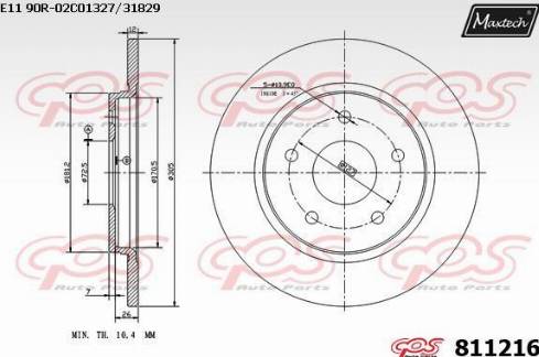 Maxtech 811216.0000 - Kočioni disk www.molydon.hr