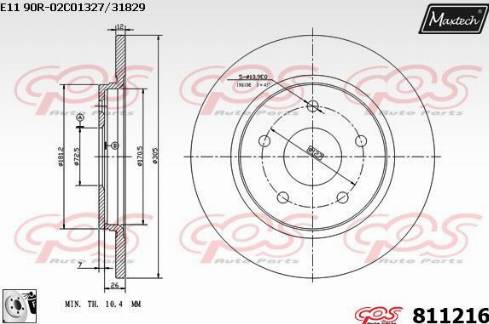 Maxtech 811216.0080 - Kočioni disk www.molydon.hr