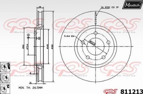 Maxtech 811213.6980 - Kočioni disk www.molydon.hr