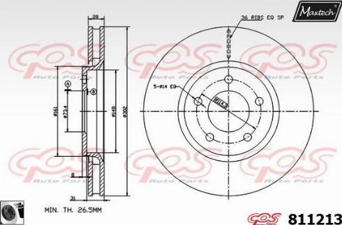 Maxtech 811213.0060 - Kočioni disk www.molydon.hr