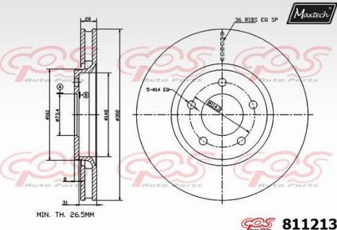 Maxtech 811213.0000 - Kočioni disk www.molydon.hr