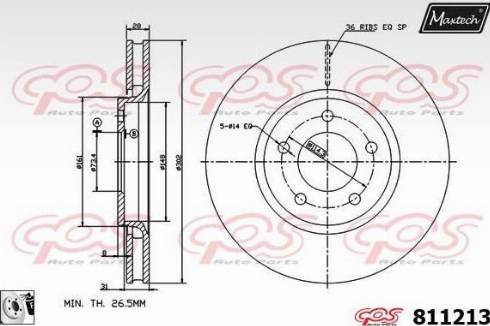 Maxtech 811213.0080 - Kočioni disk www.molydon.hr