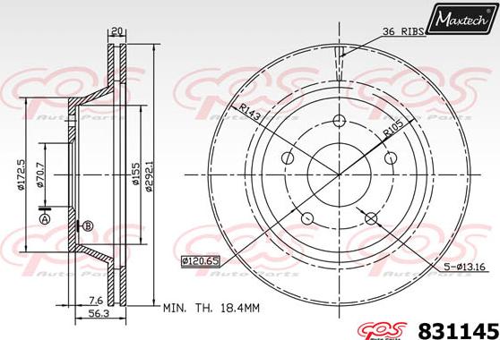 Maxtech 811213 - Kočioni disk www.molydon.hr