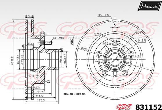 Maxtech 811212 - Kočioni disk www.molydon.hr