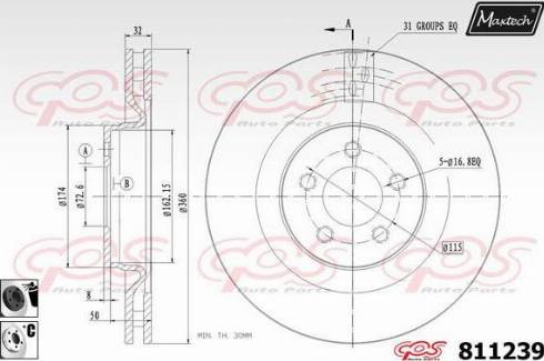 Maxtech 811239.6060 - Kočioni disk www.molydon.hr