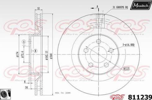 Maxtech 811239.0060 - Kočioni disk www.molydon.hr