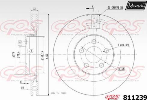 Maxtech 811239.0000 - Kočioni disk www.molydon.hr