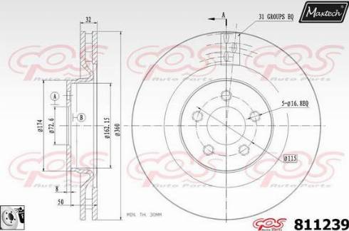 Maxtech 811239.0080 - Kočioni disk www.molydon.hr