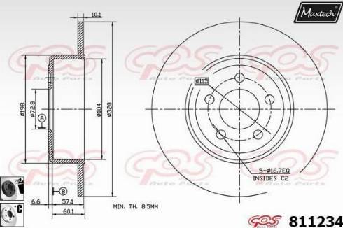 Maxtech 811234.6060 - Kočioni disk www.molydon.hr