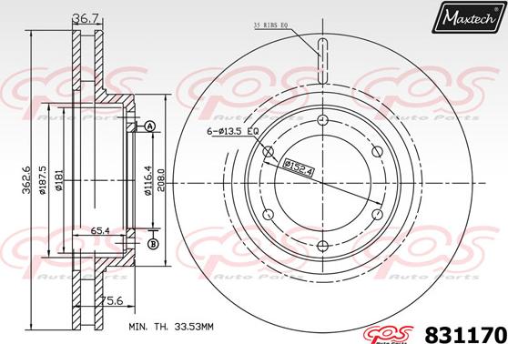 Maxtech 811235 - Kočioni disk www.molydon.hr