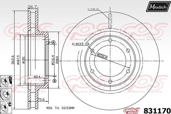 Maxtech 857159 - Kočioni disk www.molydon.hr