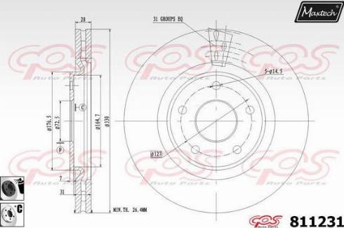 Maxtech 811231.6060 - Kočioni disk www.molydon.hr