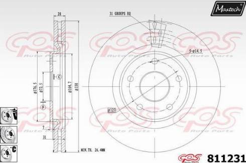 Maxtech 811231.6880 - Kočioni disk www.molydon.hr