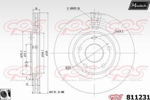 Maxtech 811231.0060 - Kočioni disk www.molydon.hr