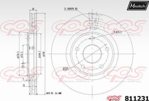 Maxtech 811231.0000 - Kočioni disk www.molydon.hr