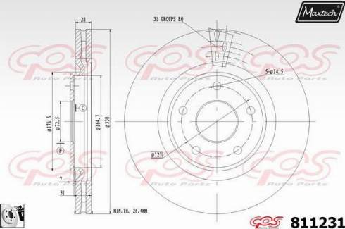 Maxtech 811231.0080 - Kočioni disk www.molydon.hr