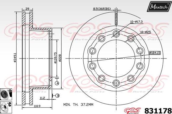 Maxtech 811231 - Kočioni disk www.molydon.hr