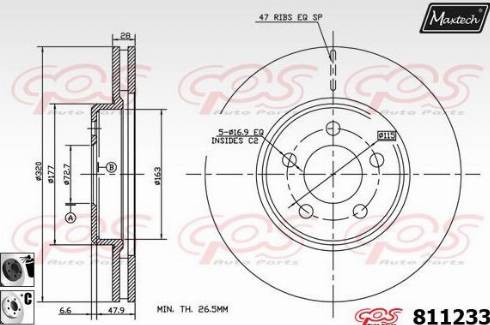 Maxtech 811233.6060 - Kočioni disk www.molydon.hr