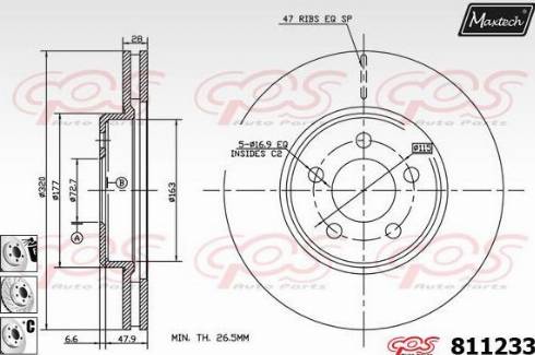 Maxtech 811233.6880 - Kočioni disk www.molydon.hr