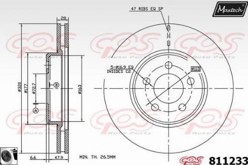 Maxtech 811233.0060 - Kočioni disk www.molydon.hr