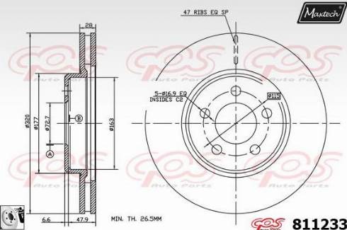 Maxtech 811233.0080 - Kočioni disk www.molydon.hr