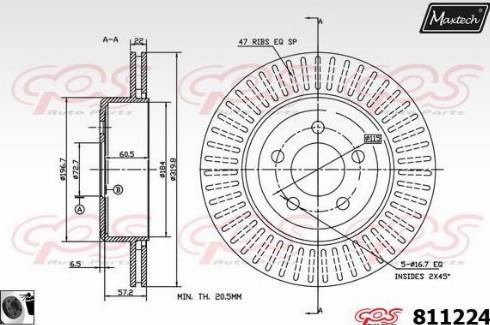 Maxtech 811224.0060 - Kočioni disk www.molydon.hr