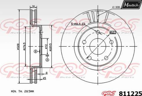 Maxtech 811225.0000 - Kočioni disk www.molydon.hr