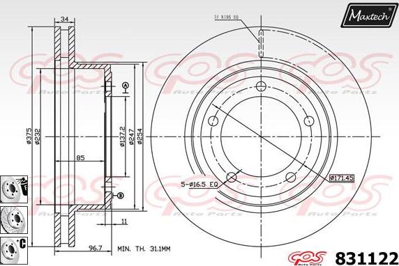 Maxtech 811220 - Kočioni disk www.molydon.hr