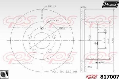 Maxtech 817007.A060 - Kočioni disk www.molydon.hr