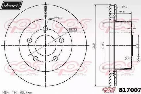 Maxtech 817007.0000 - Kočioni disk www.molydon.hr