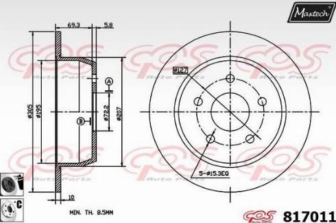 Maxtech 817011.6060 - Kočioni disk www.molydon.hr