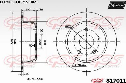 Maxtech 817011.0000 - Kočioni disk www.molydon.hr