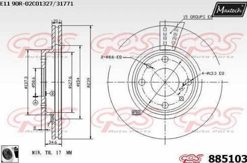 Maxtech 885103.0060 - Kočioni disk www.molydon.hr