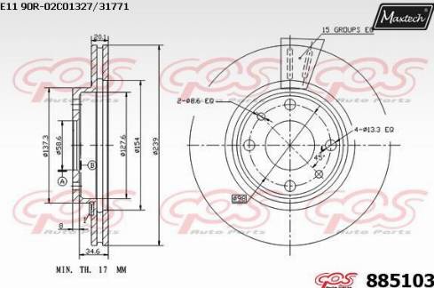 Maxtech 885103.0000 - Kočioni disk www.molydon.hr