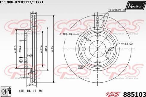 Maxtech 885103.0080 - Kočioni disk www.molydon.hr